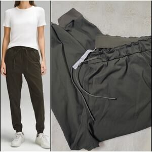 Lululemon Stretch High-Rise Jogger Full Length Sz 20 Olive Green W5DQDS Pull On